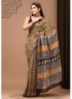 Chanderi Silk Multi Color Traditional Wear Printed Saree